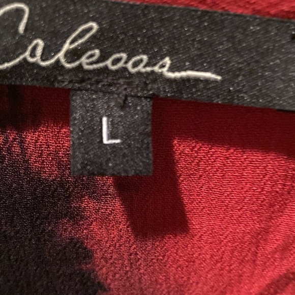 Calessa highly embroidered bodice and roll tan sleeves. Two side slits. - Picture 2 of 5